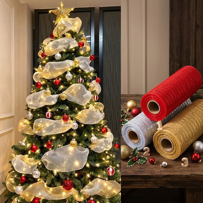 10 Metres Christmas Tree  Mesh Ribbon Decorative Ribbon