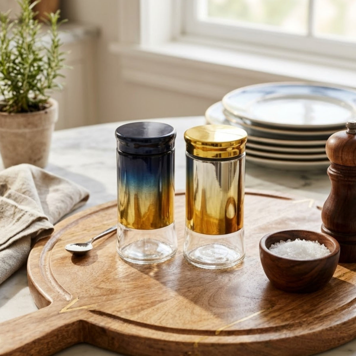 Rainbow Glass Salt Shaker