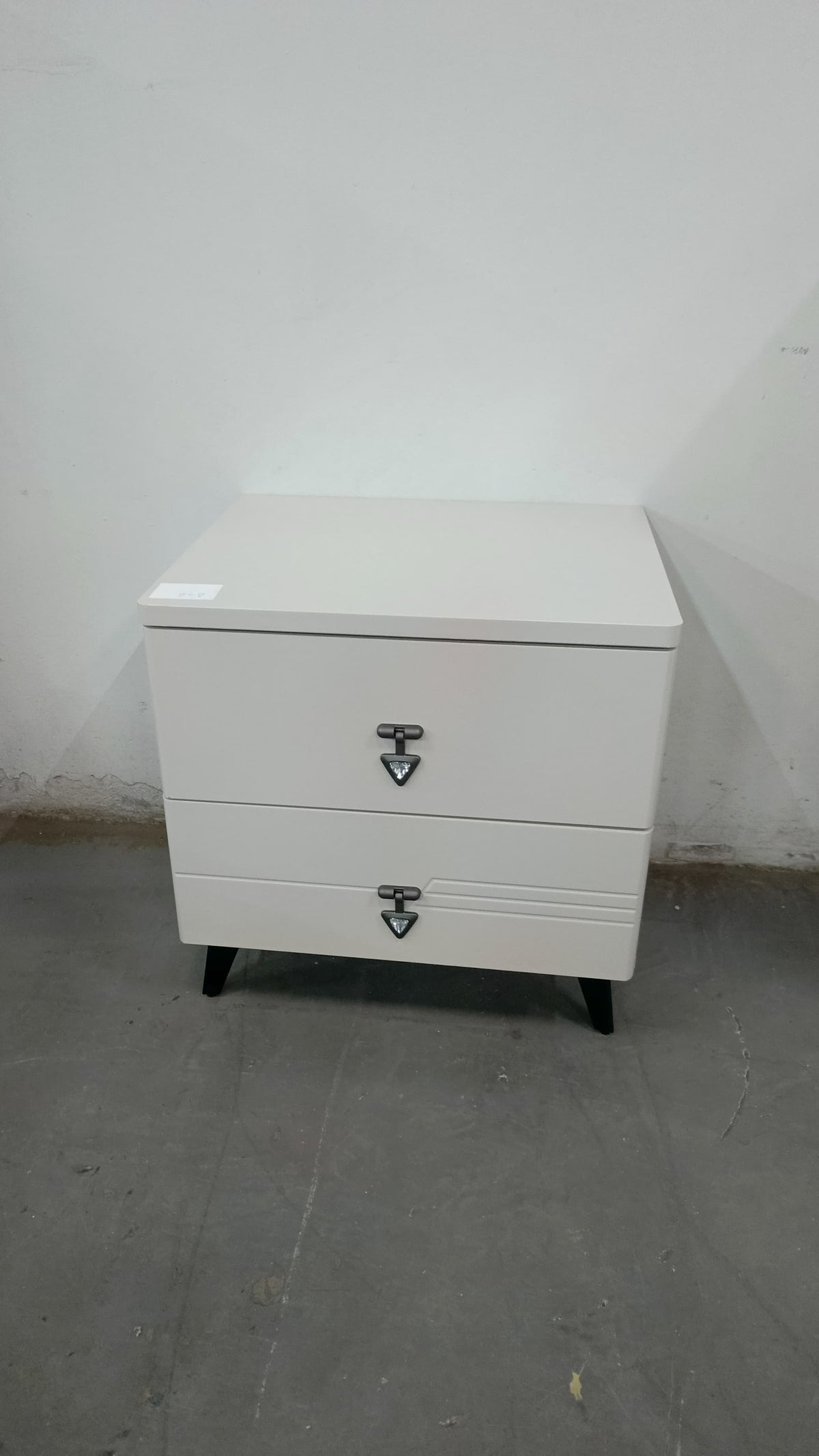 2 Drawer White Bedside Cabinet