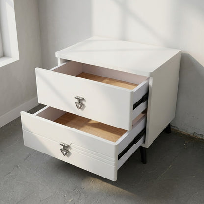 2 Drawer White Bedside Cabinet