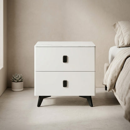 White Marble Top Bedside Cabinet