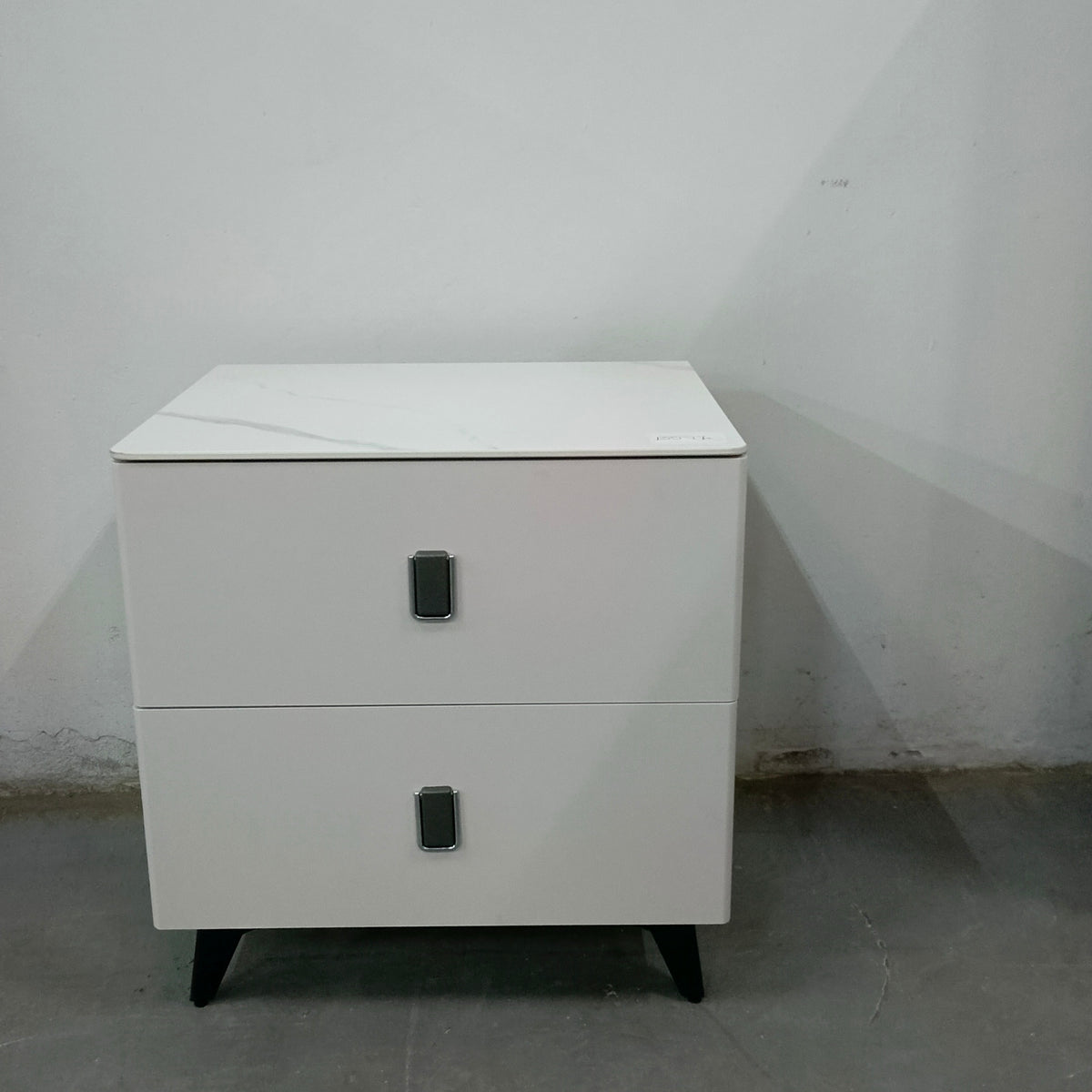 White Marble Top Bedside Cabinet