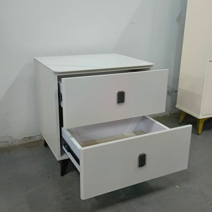 White Marble Top Bedside Cabinet