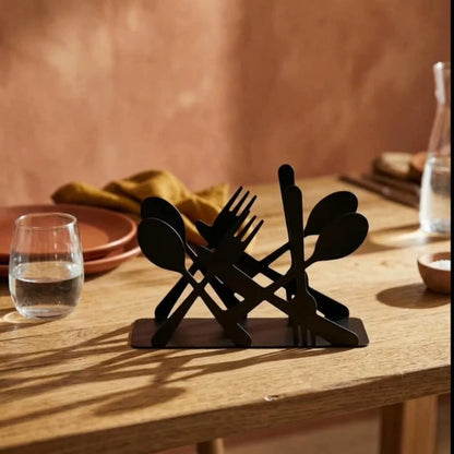 Metallic Cutlery Design Napkin Holder