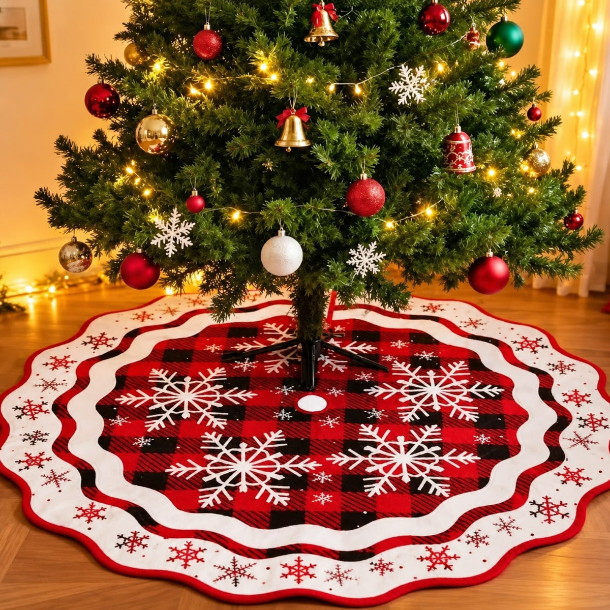 100Cm Christmas Tree Skirt Round Decorative Floor Mat