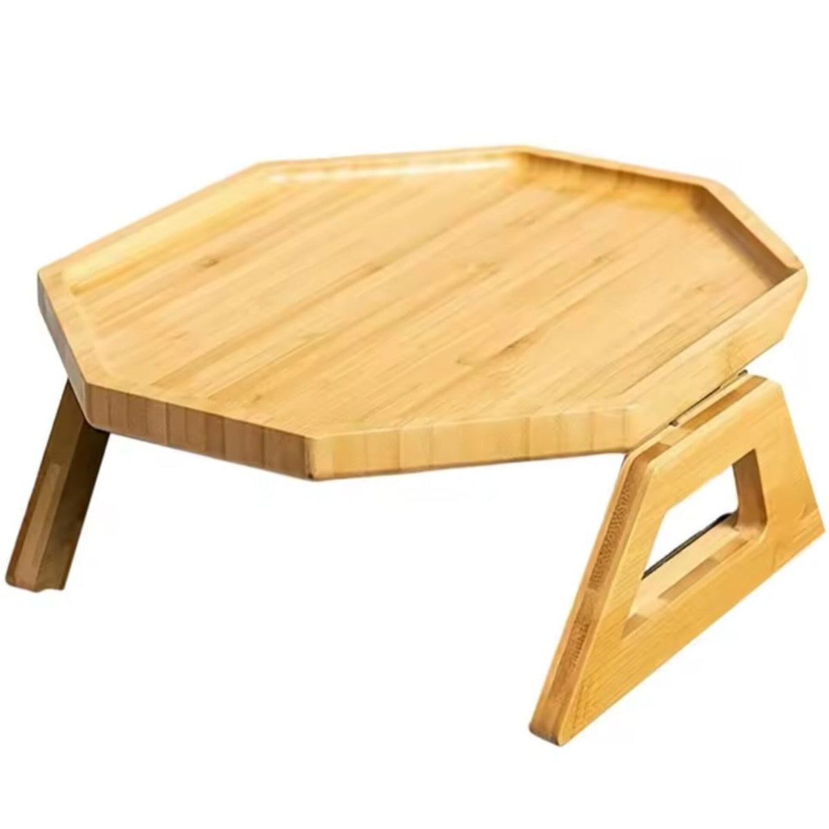 Octagon Shaped Bamboo Multifunctional Portable Tray