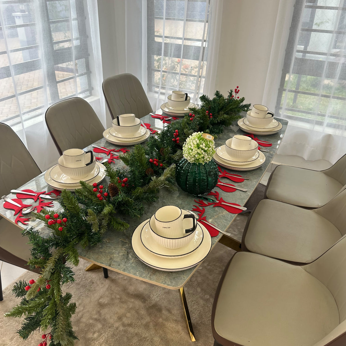 6 Reindeer Christmas Cutlery Holders Set of 6