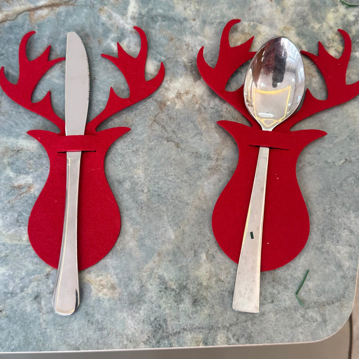 6 Reindeer Christmas Cutlery Holders Set of 6
