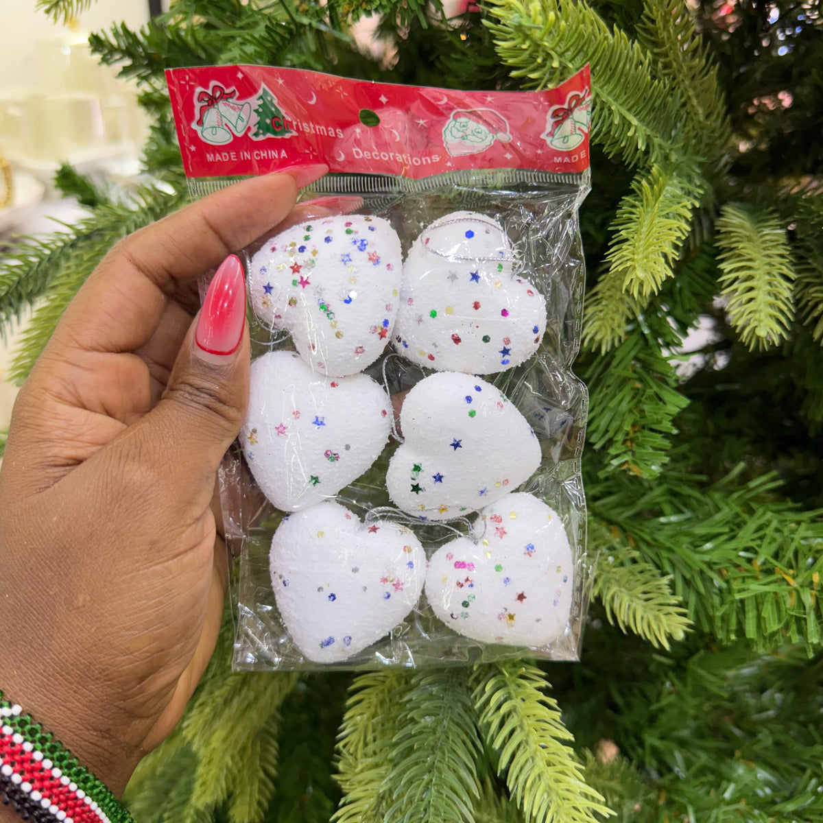12Pcs Love Snow Ball Christmas Ornaments