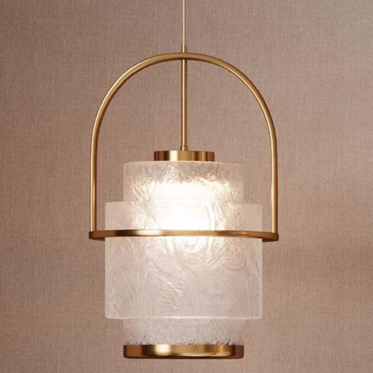 Textured Glass Arch Pendant Light
