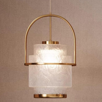 Textured Glass Arch Pendant Light