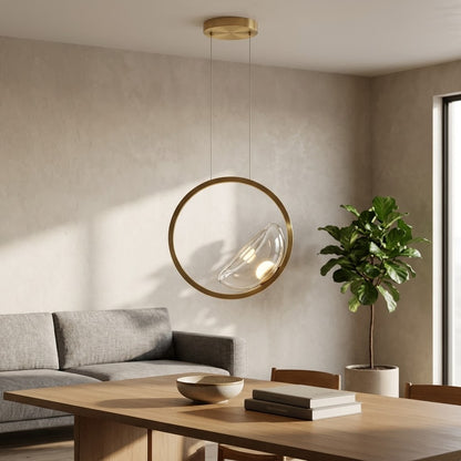 Pendant Light with Blown Glass Shade