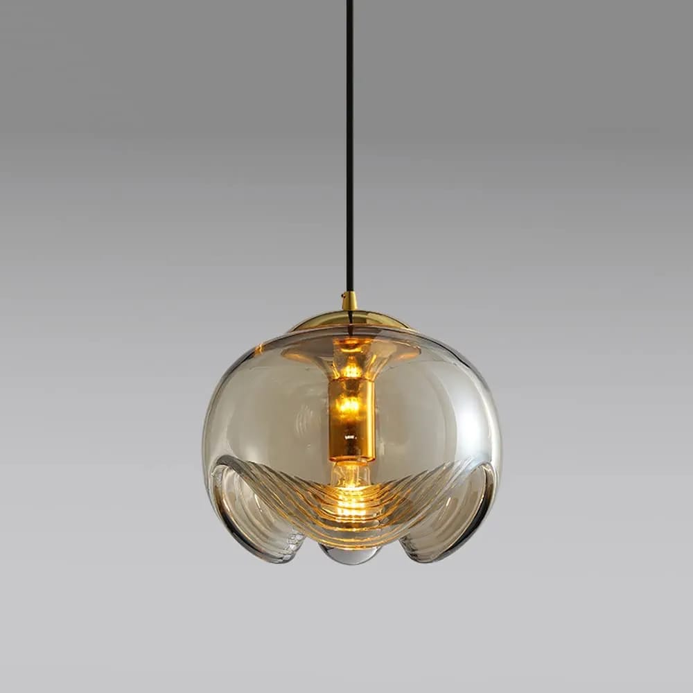 Wavy Glass Globe Pendant Light