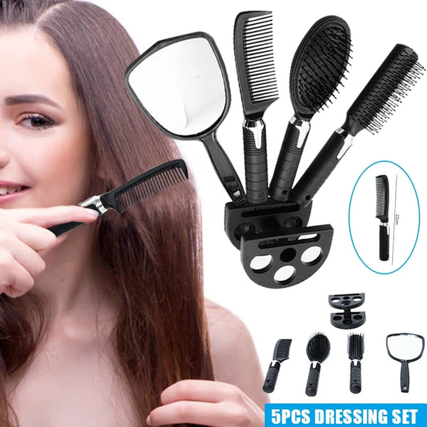 5-Piece Professional Hair Styling and Dressing Set with Stand