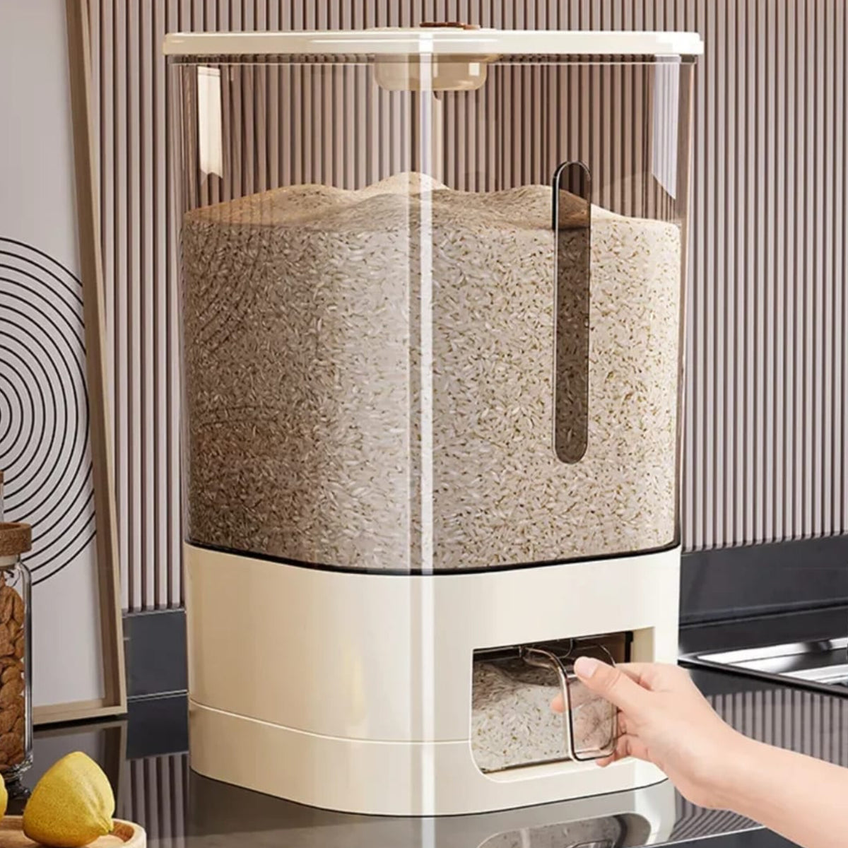 11kg  Rice Bucket And Cereal Storage Box Dispenser