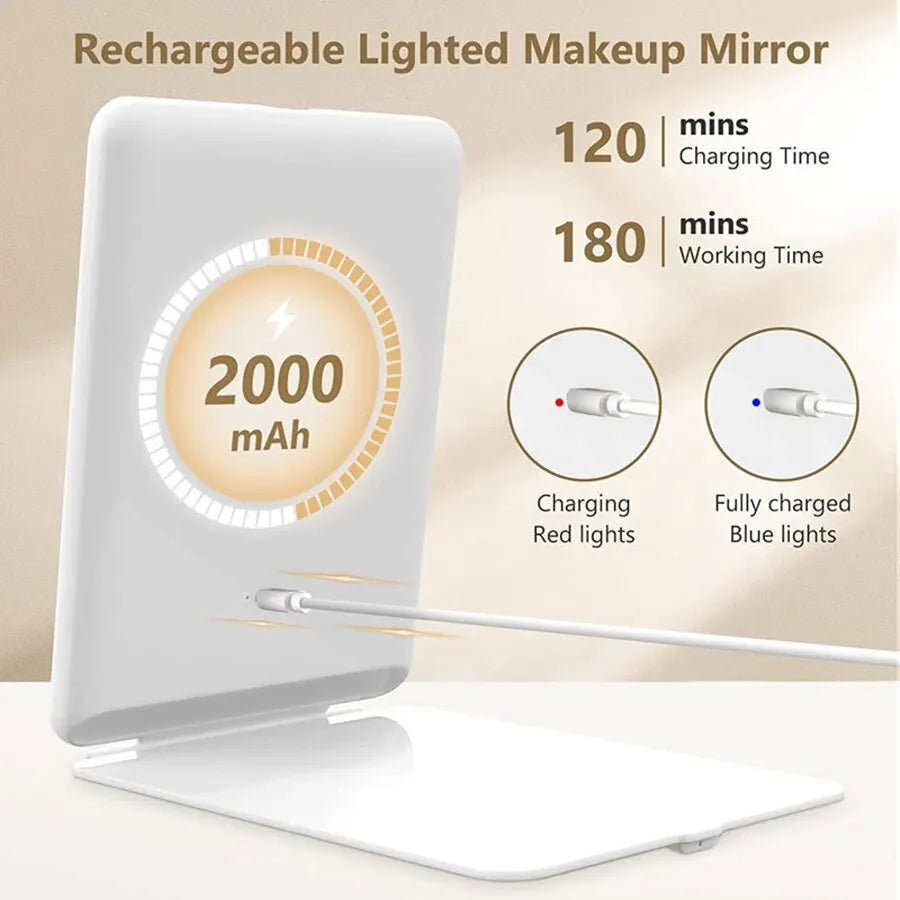 Rechargeable LED Travel Tablet Vanity Mirror