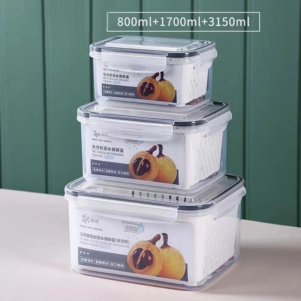 3pc Fridge Organizer Containers