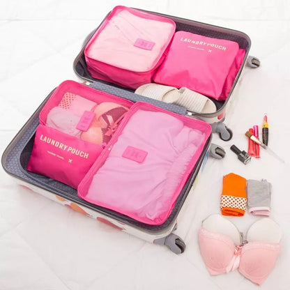 6pc Travel Suitcase Organizer