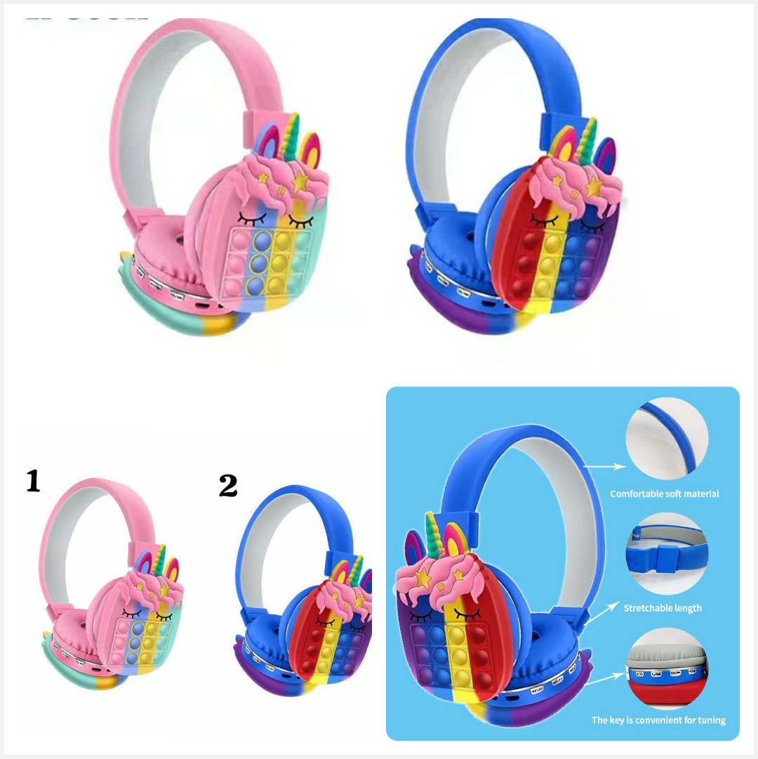 Kids Pop It Bluetooth Headphones