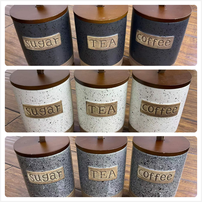 3pcs Airtight Canisters Set with Bambo