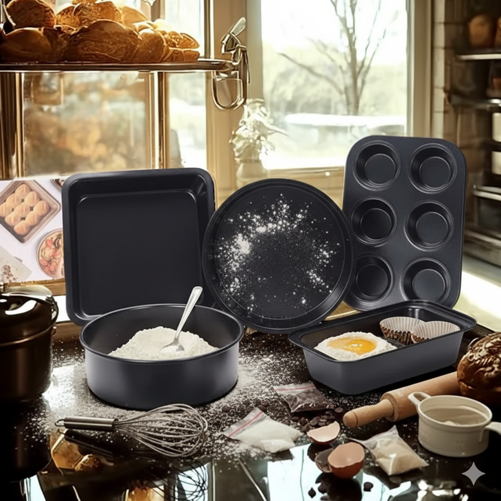 5 Piece Non-Stick Carbon Steel Baking Set