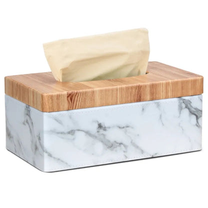 Marble PU Leather Tissue Box