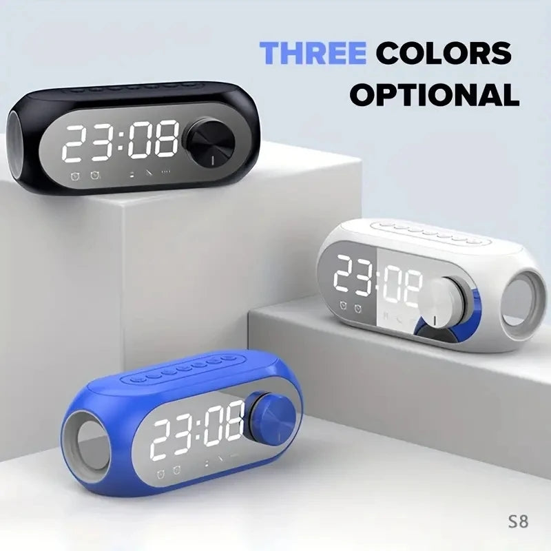 Portable Digital Alarm Clock with Bluetooth Speakers