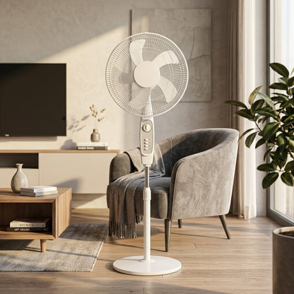 Sanford 18-inch standing pedestal fan with a round base in Nairobi Gem Home Accessories 