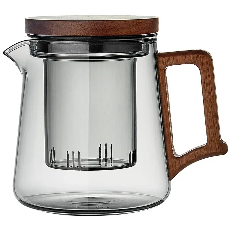 High Borosilicate Teapot with Walnut Handle