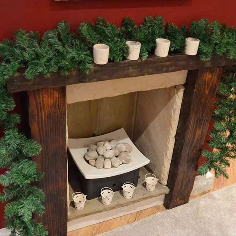 2.7m Plain Green Artificial Christmas  Fireplace Garland Decorations in Nairobi Gem Home 