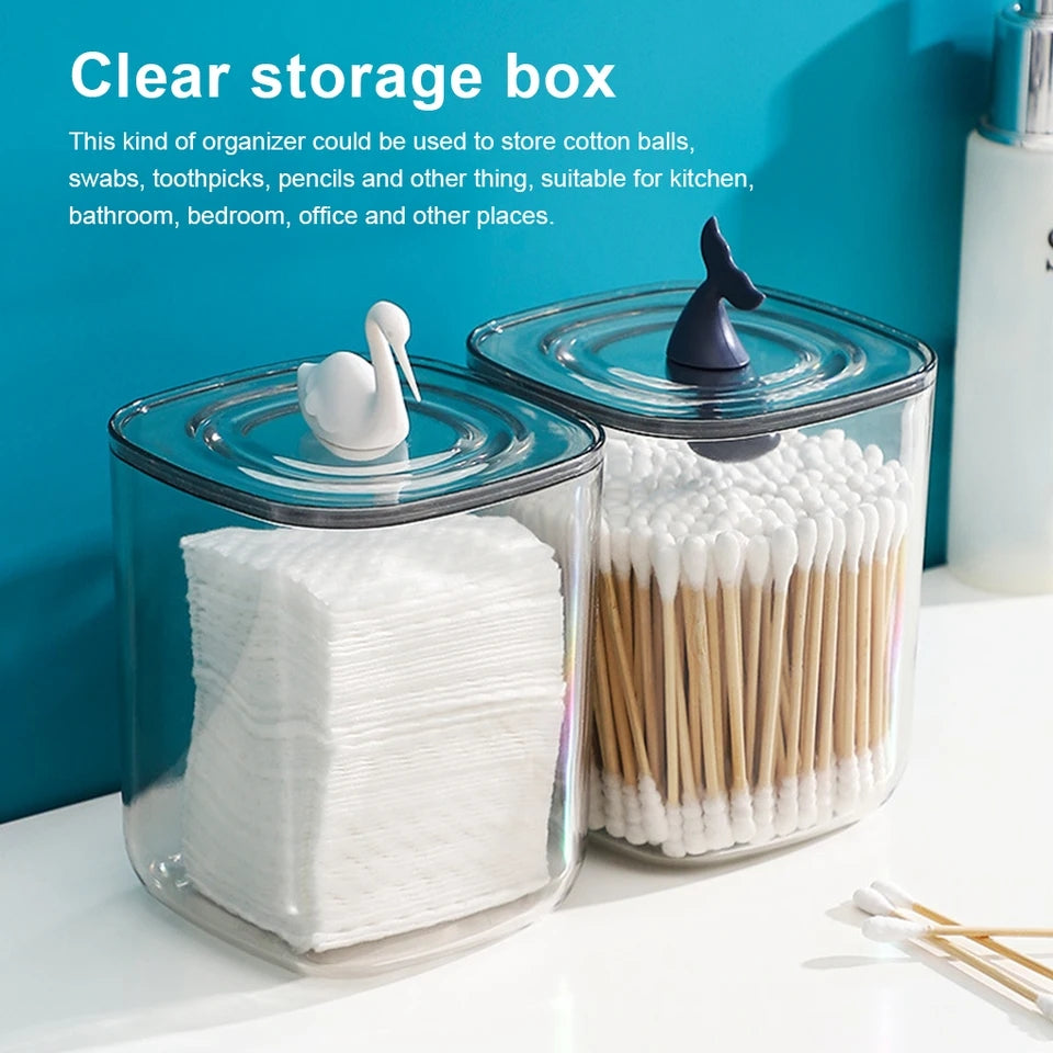 Clear Cotton Swab Storage Box