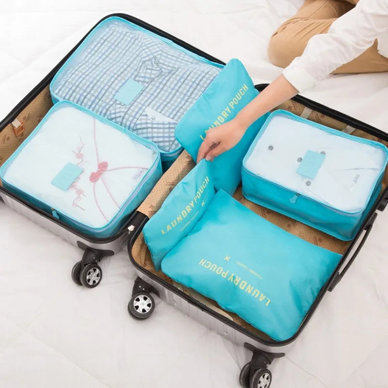 6pc Travel Suitcase Organizer