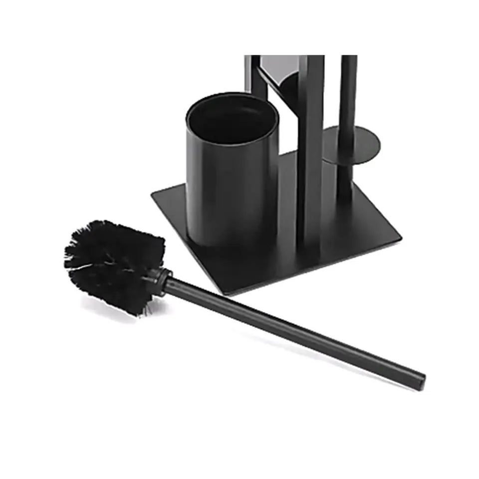 Free standing  metal tissue holder with toilet brush BlackNov