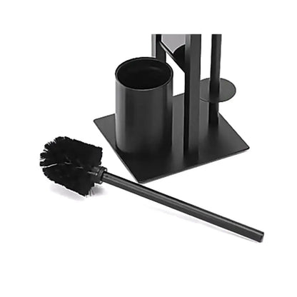 Tissue holder with toilet brush