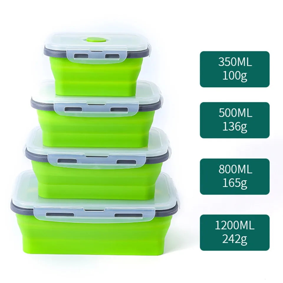 4pcs Collapsible Silicone Food Container