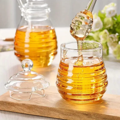 250ml Glass Honey Dispenser with Dipper
