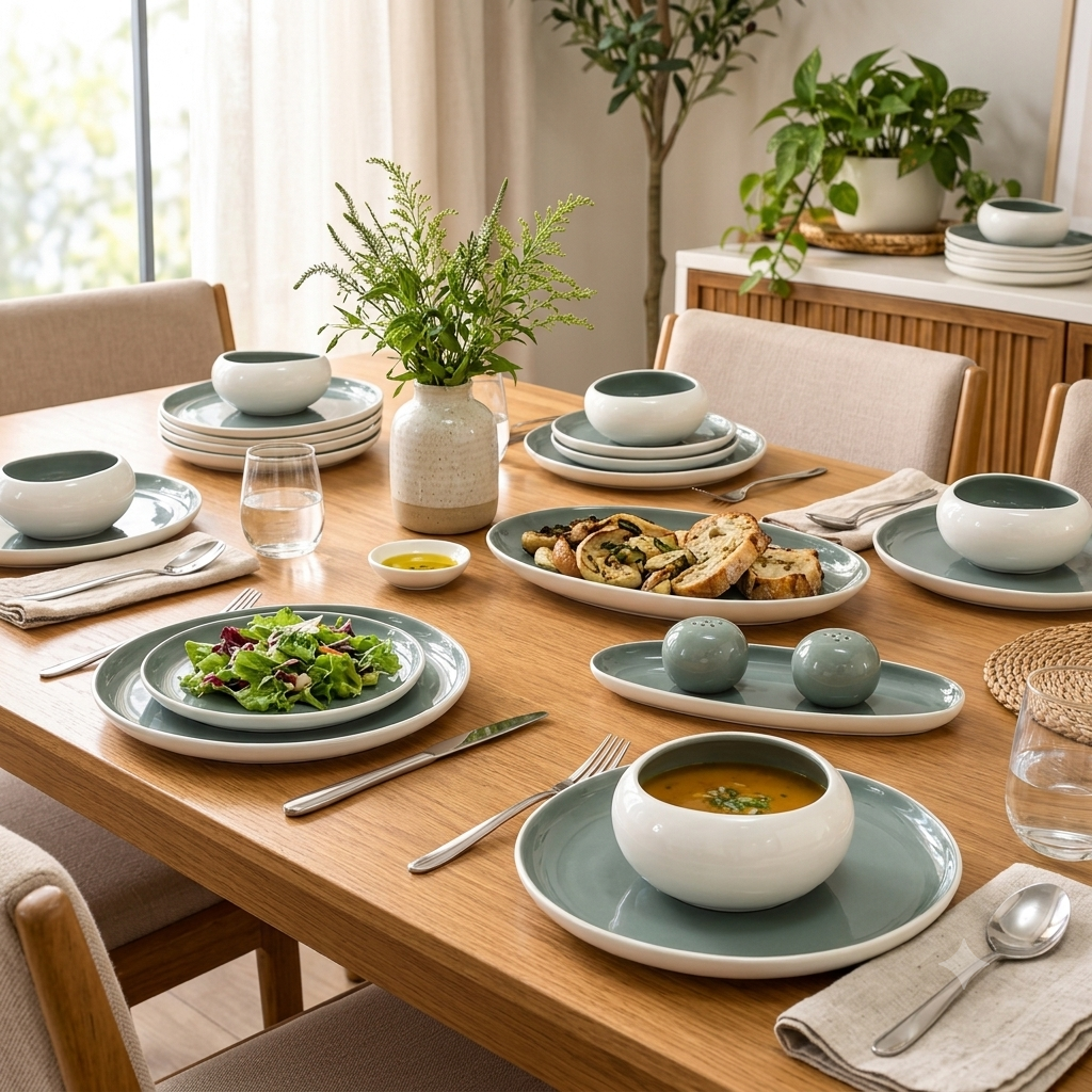 28Pcs  Double Glaze Porcelain Dinner set
