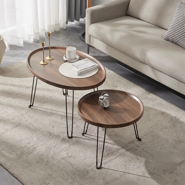 Foldable 2 in 1 Nesting Coffee Table Set Gha