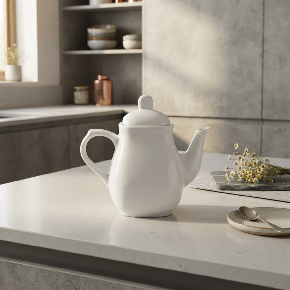 300ml Ceramic White Kettle