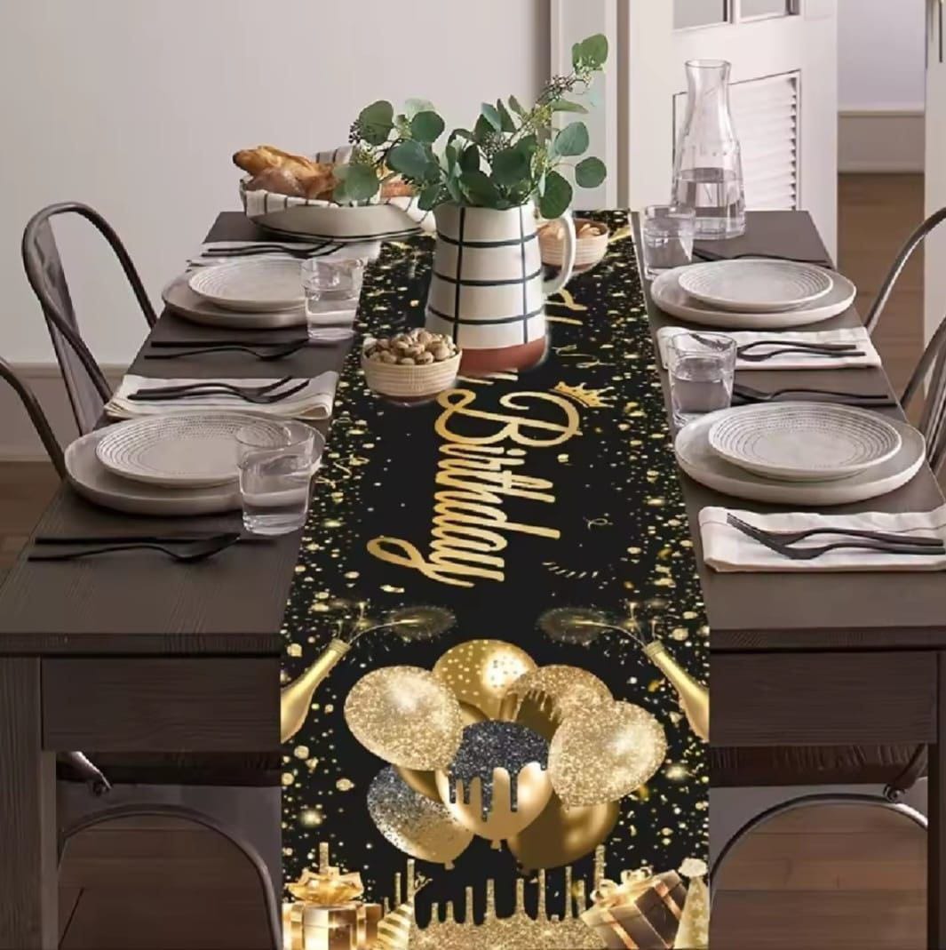 33*183Cm Christmas Table Runner with 5 Table Mats Set