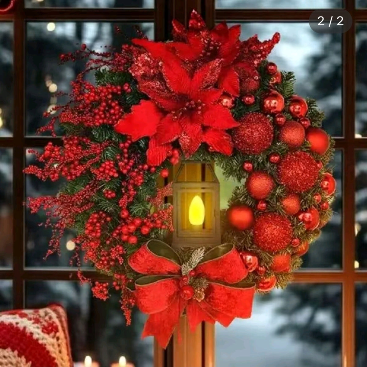 35cm Christmas wreath With lamp