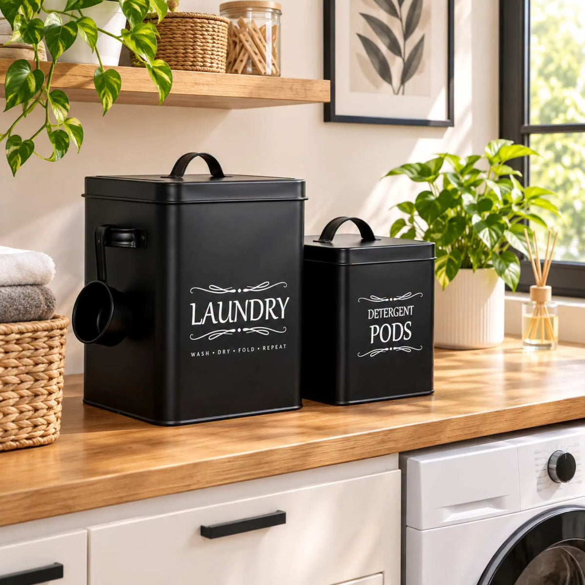 3pcs Laundry Detergent Storage Canister Set