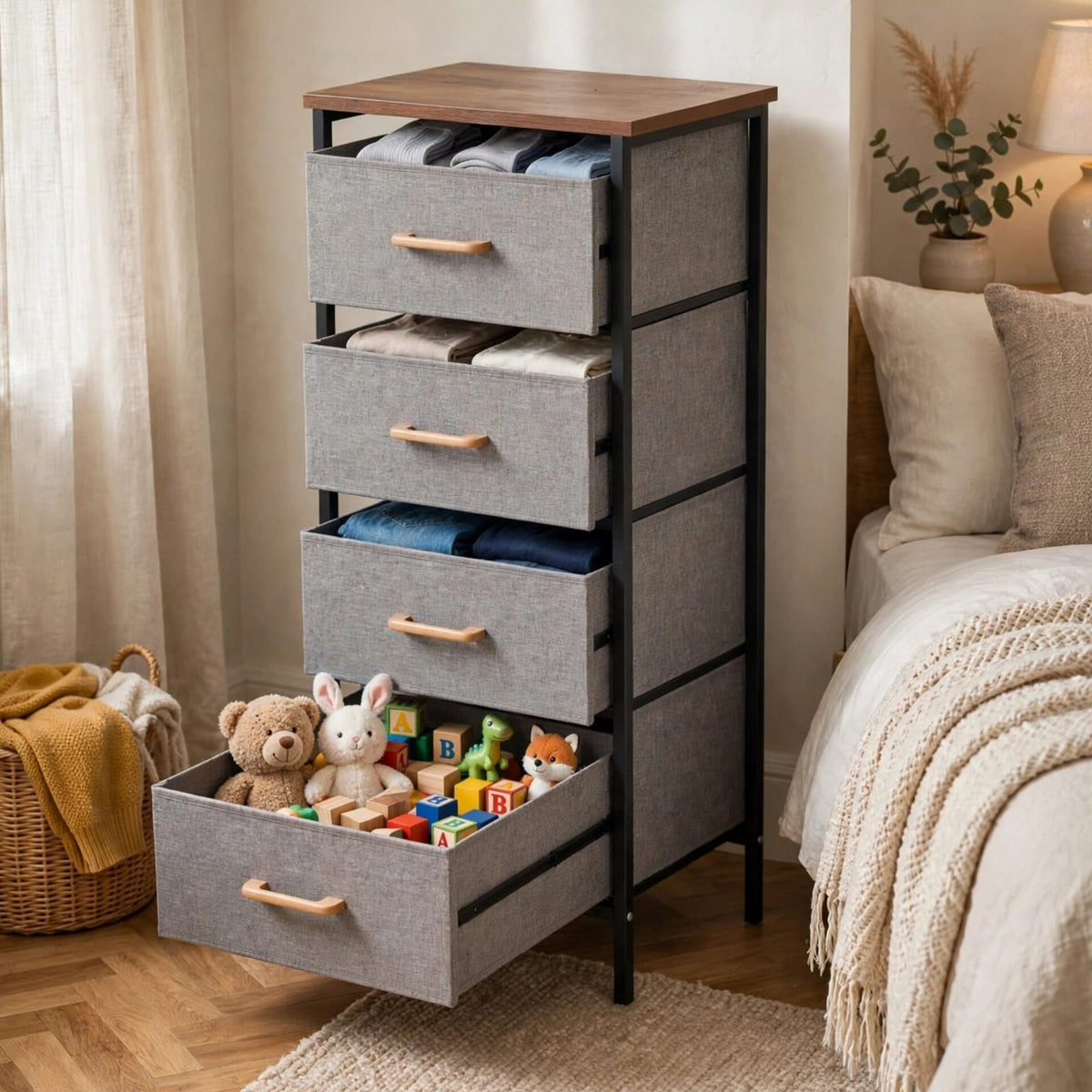 4 Drawer Fabric Storage Cabinet