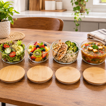 4 In 1 Round Borosilicate Glass Container Set