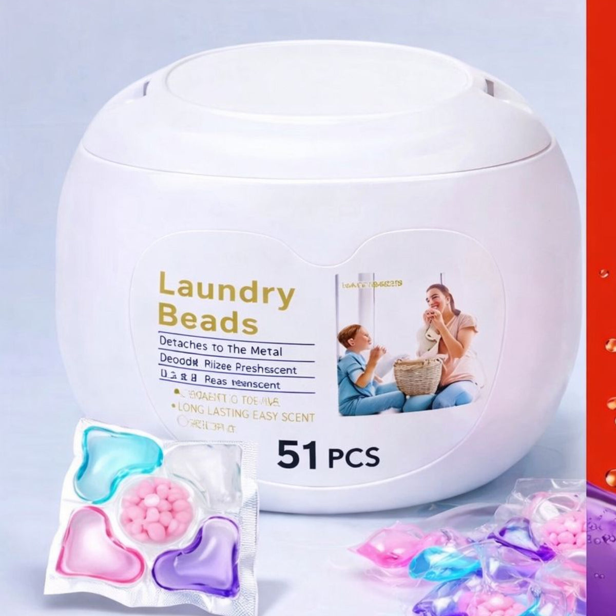 5-in-1 Laundry Pods + Laundry Beads (51 pcs