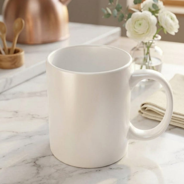 6Pcs 300ml Ceramic White Cup