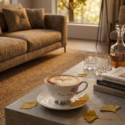 6Pcs Cup and Saucer With Stand
