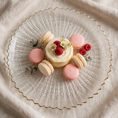6Pcs Sunburst Glass Dinner Plate Set