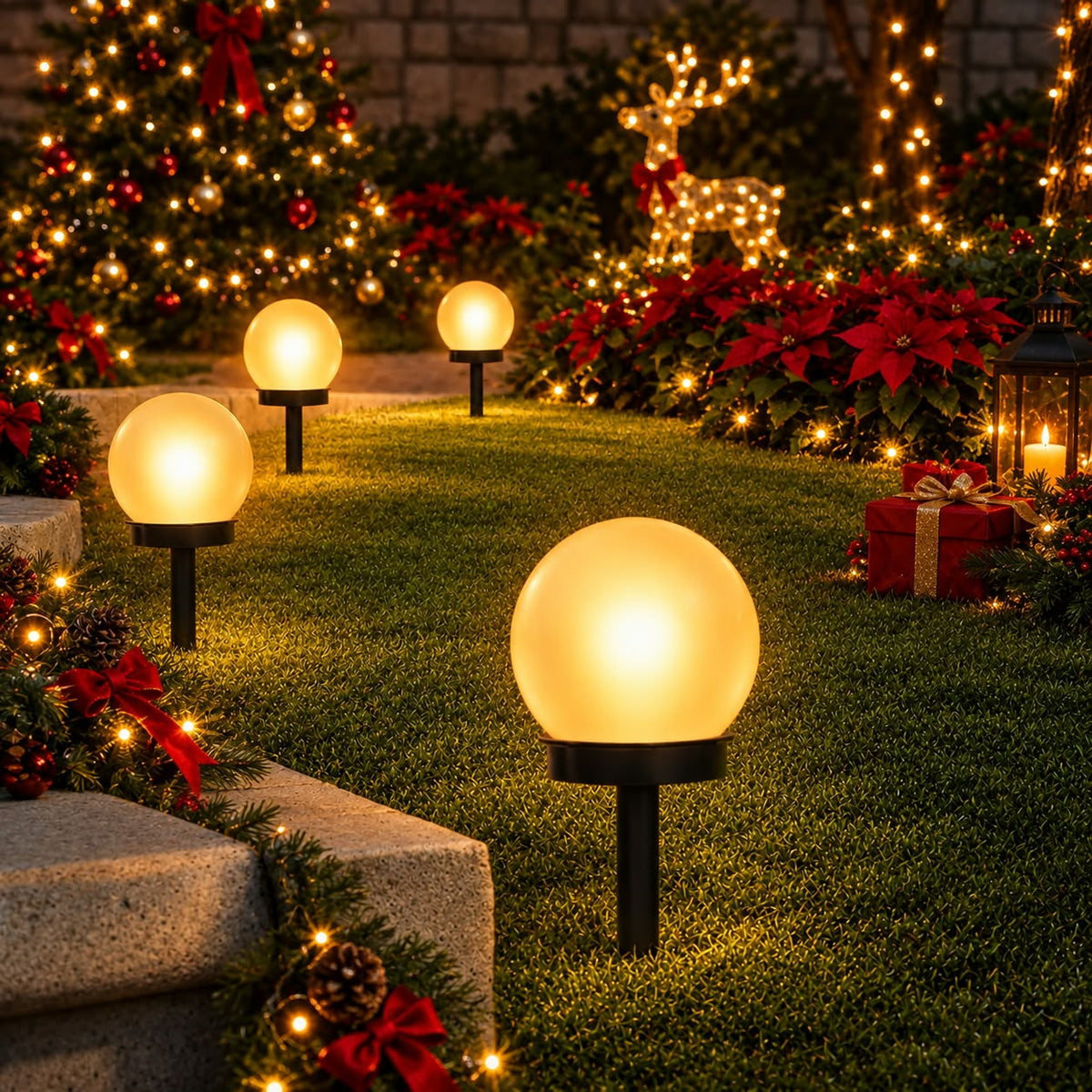 6 Piece Christmas Solar Pathway Garden Lamp Set in Nairobi Gem Home Accessories Accessories 