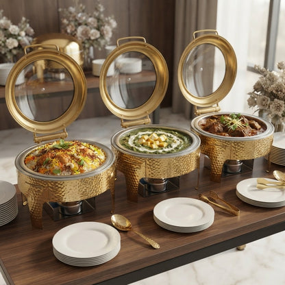 8L Round Gold Chaffing Dishes Food Buffet Warmers in Nairobi Gem Home Accessories 